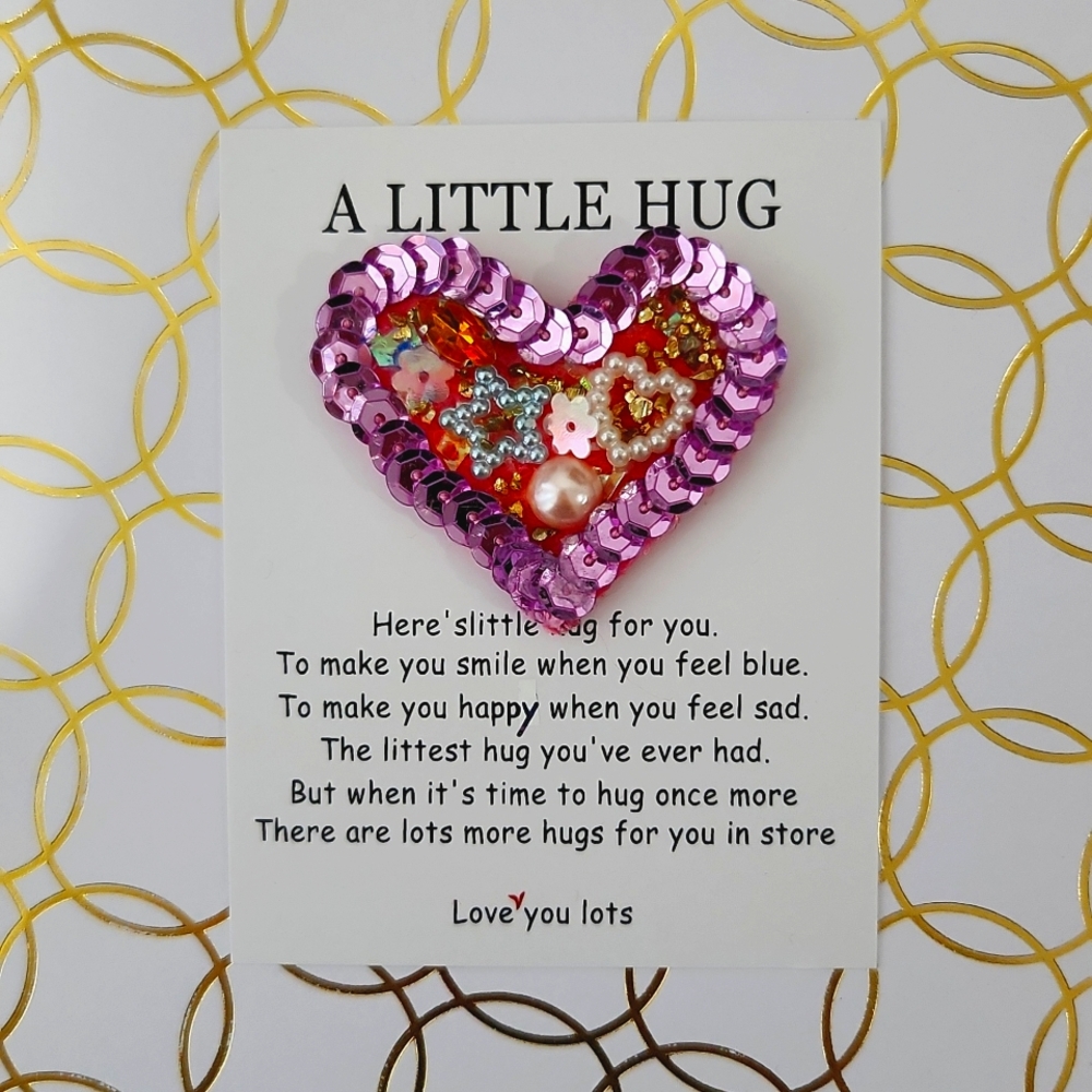 Pocket Hug orange heart  1 piece